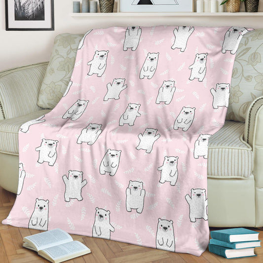 Polar Bear Pattern Print Design PB09 Fleece Blanket