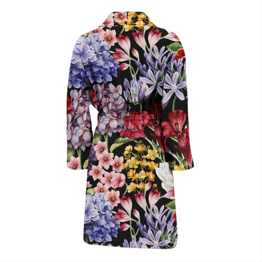 Summer Floral Pattern Print Design SF04 Men Bathrobe