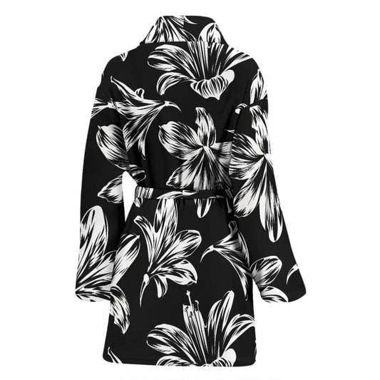Amaryllis Pattern Print Design AL04 Women Bathrobe