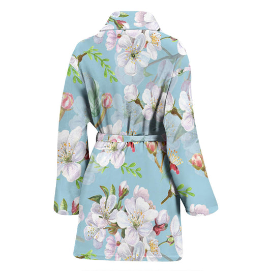Apple Blossom Pattern Print Design AB06 Women Bathrobe