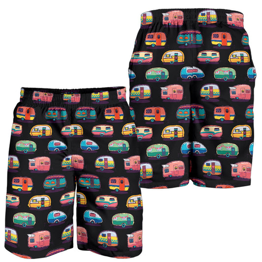 Camper Camping Pattern Mens Shorts