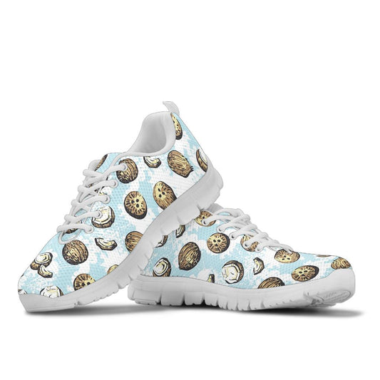 Coconut Pattern Print Design CN01 Sneakers White Bottom Shoes