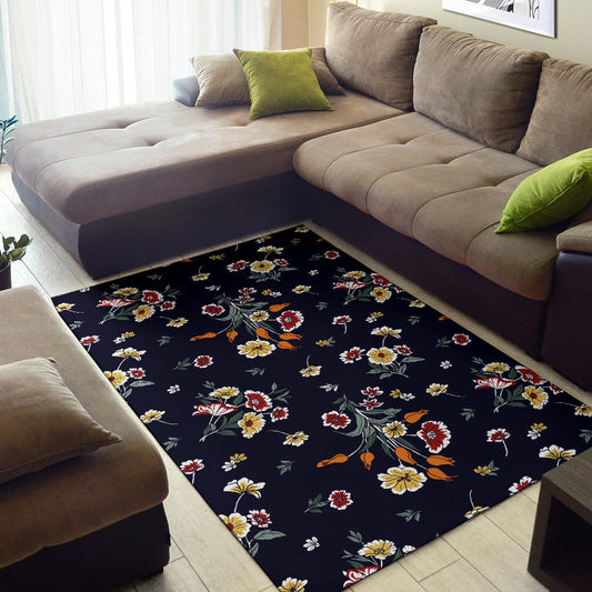 Summer Floral Pattern Print Design SF01 Area Rugs
