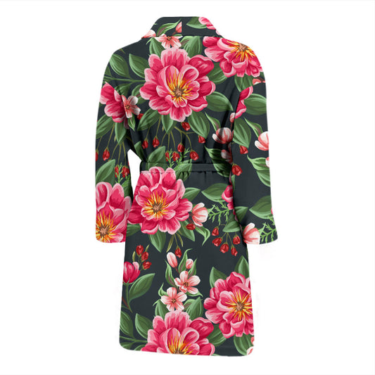Summer Floral Pattern Print Design SF06 Men Bathrobe