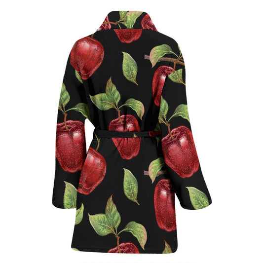 Apple Pattern Print Design AP011 Women Bathrobe