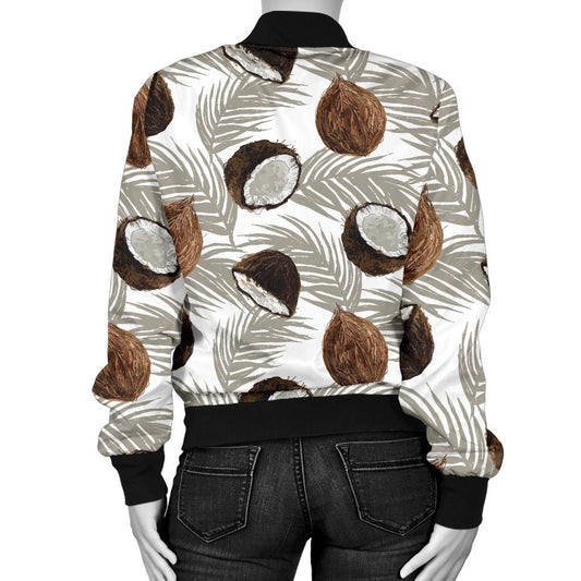 Coconut Pattern Print Design CN03 Women Bomber Jacket