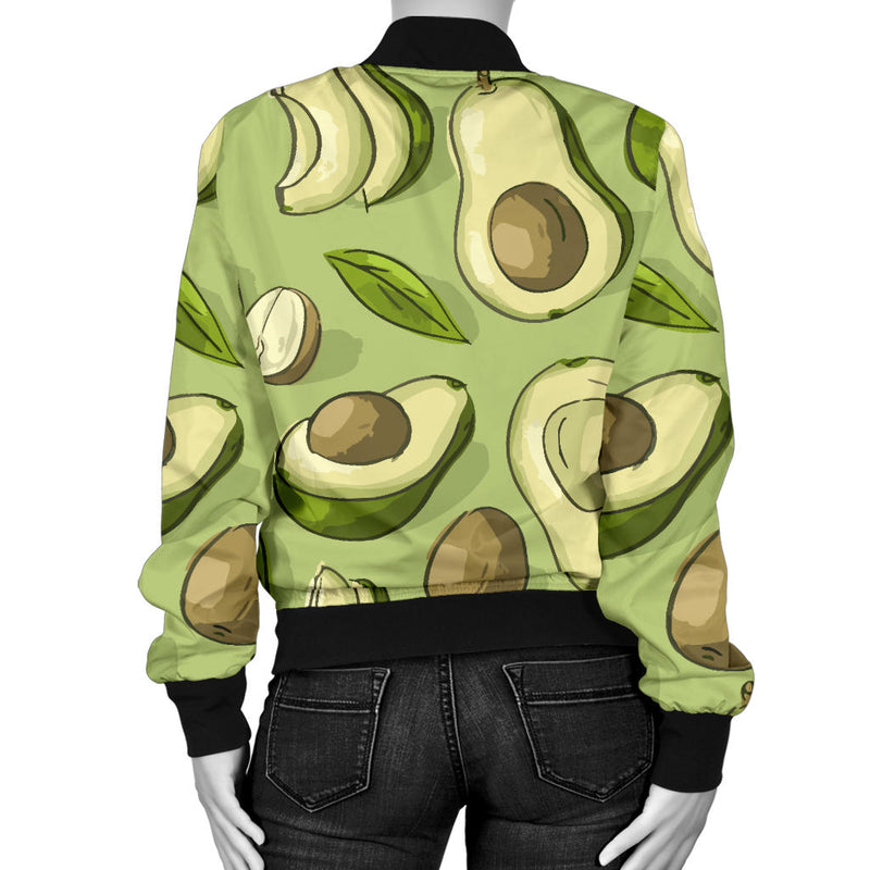 Avocado Pattern Print Design AC03 Women Bomber Jacket