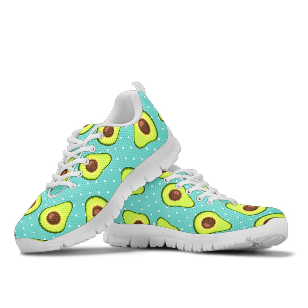 Avocado Pattern Print Design AC012 Sneakers White Bottom Shoes