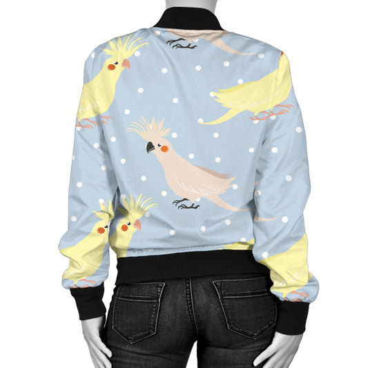 Cockatiel Pattern Print Design 03 Women's Bomber Jacket