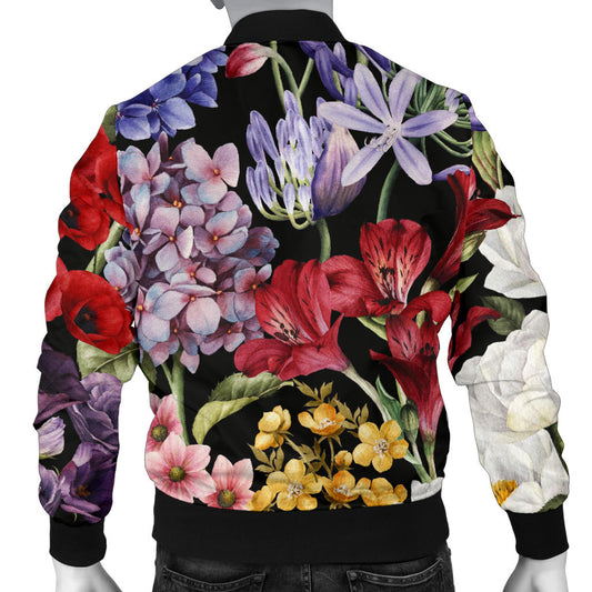 Summer Floral Pattern Print Design SF04 Men Bomber Jacket