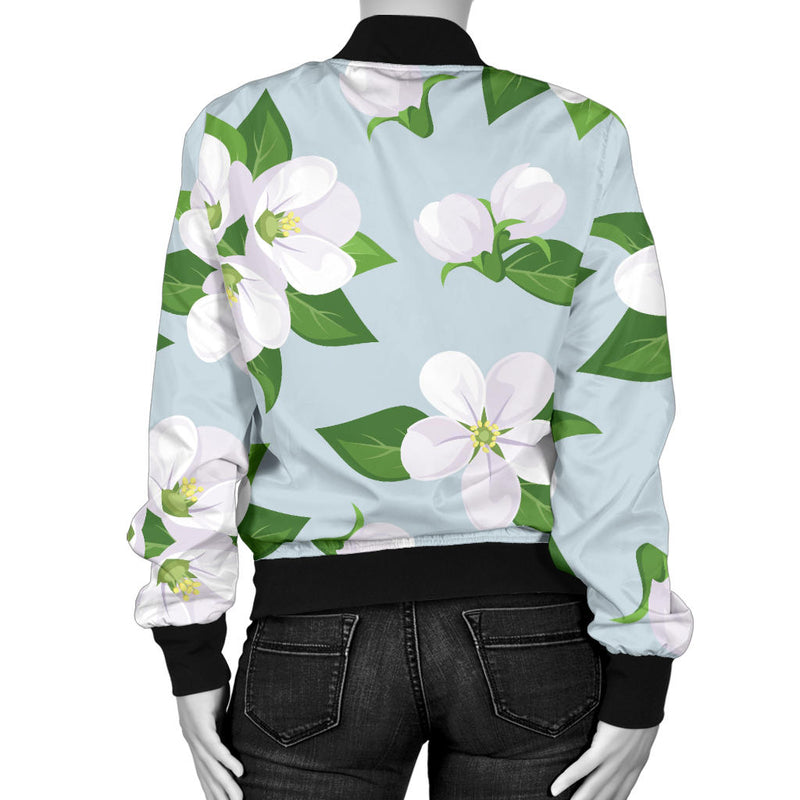 Apple blossom Pattern Print Design AB04 Women Bomber Jacket