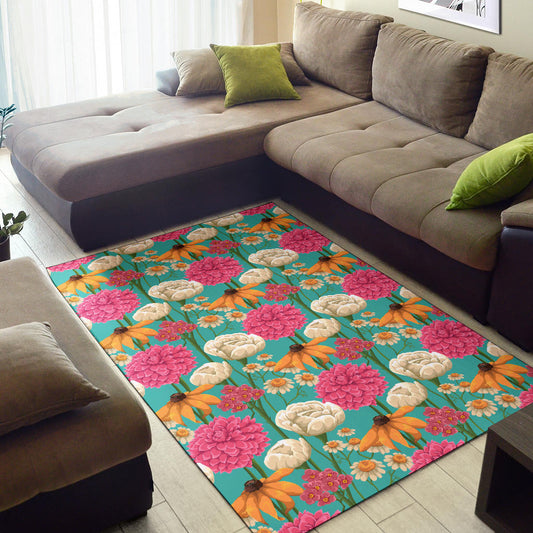 Summer Floral Pattern Print Design SF07 Area Rugs