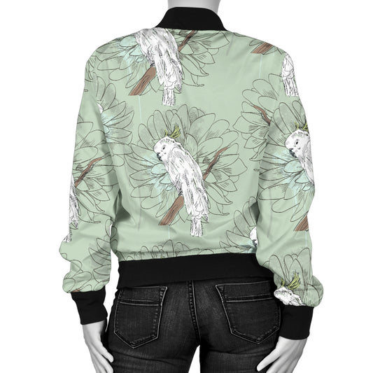 Cockatiel Pattern Print Design 01 Women's Bomber Jacket