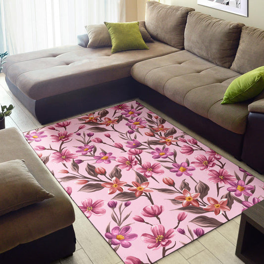 Summer Floral Pattern Print Design SF09 Area Rugs