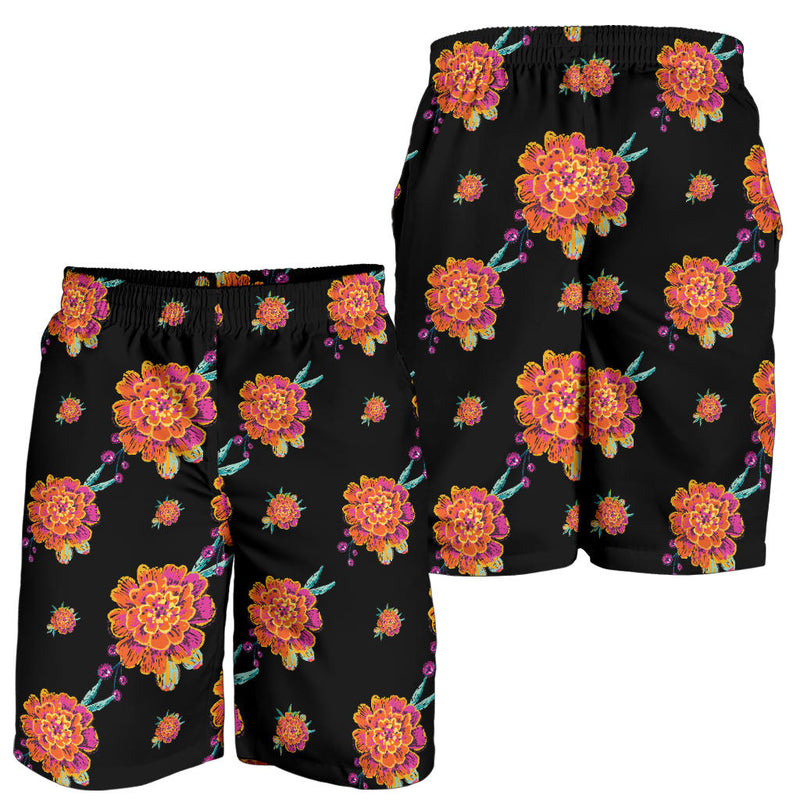 Marigold Pattern Print Design 01 Mens Shorts