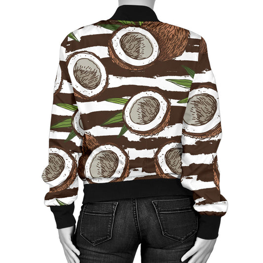 Coconut Pattern Print Design CN04 Women Bomber Jacket