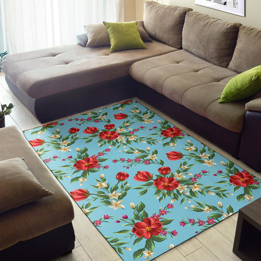 Summer Floral Pattern Print Design SF011 Area Rugs