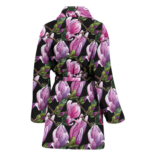 Magnolia Pattern Print Design MAG011 Women Bathrobe