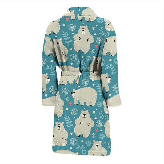 Bear Pattern Print Design BE04 Men Bathrobe