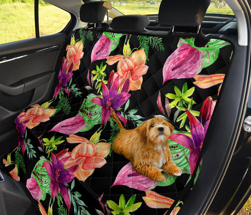 Amaryllis Pattern Print Design AL09 Rear Dog  Seat Cover