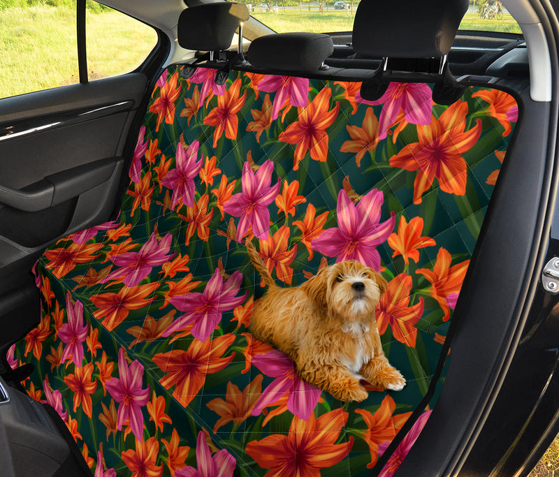 Amaryllis Pattern Print Design AL01 Rear Dog  Seat Cover