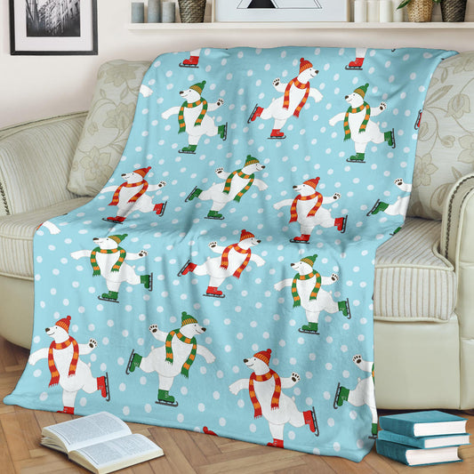 Polar Bear Pattern Print Design PB07 Fleece Blanket
