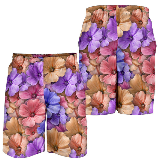 Colorful Geranium Pattern Mens Shorts
