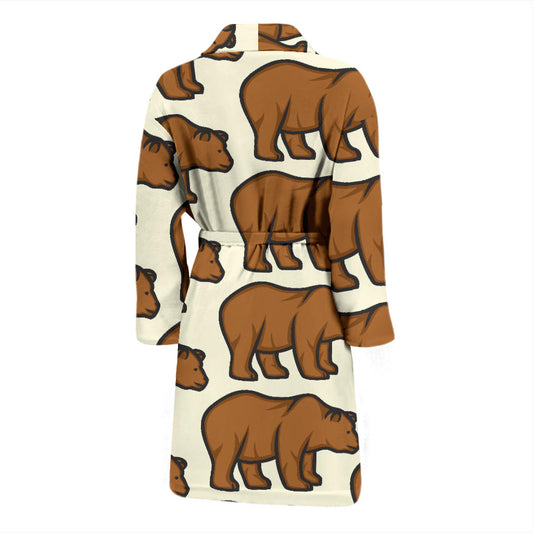 Bear Pattern Print Design BE05 Men Bathrobe