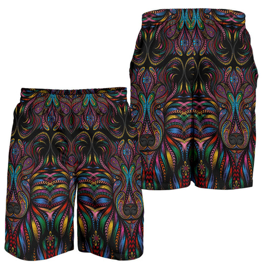 Colorful Art Wolf Mens Shorts
