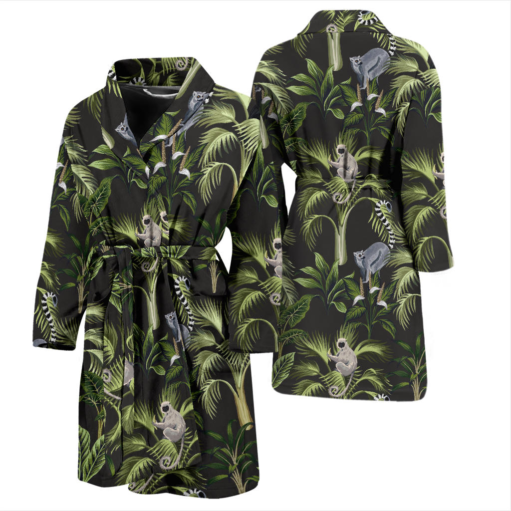 Rainforest Pattern Print Design RF05 Men Bathrobe