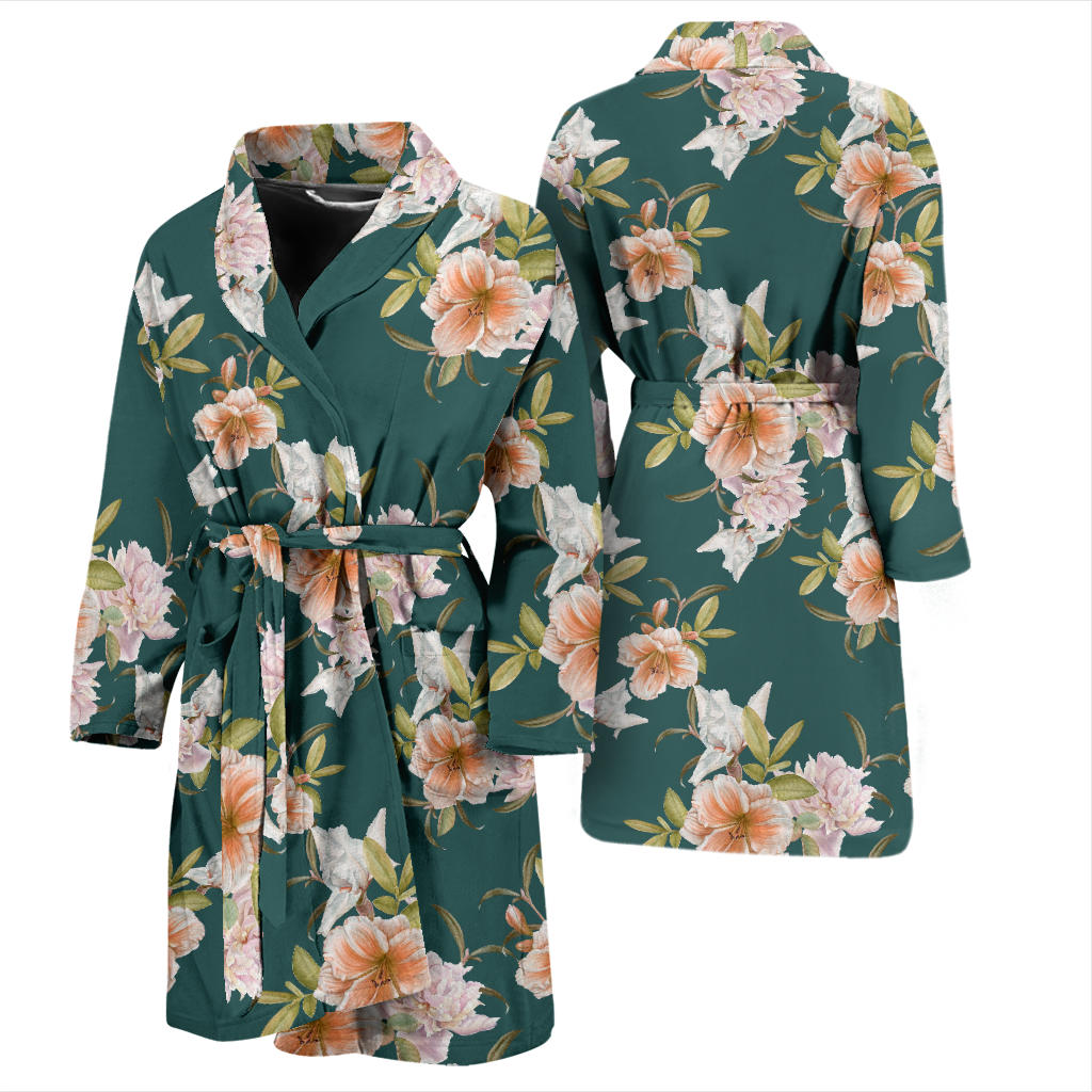 Iris Pattern Print Design IR01 Men Bathrobe