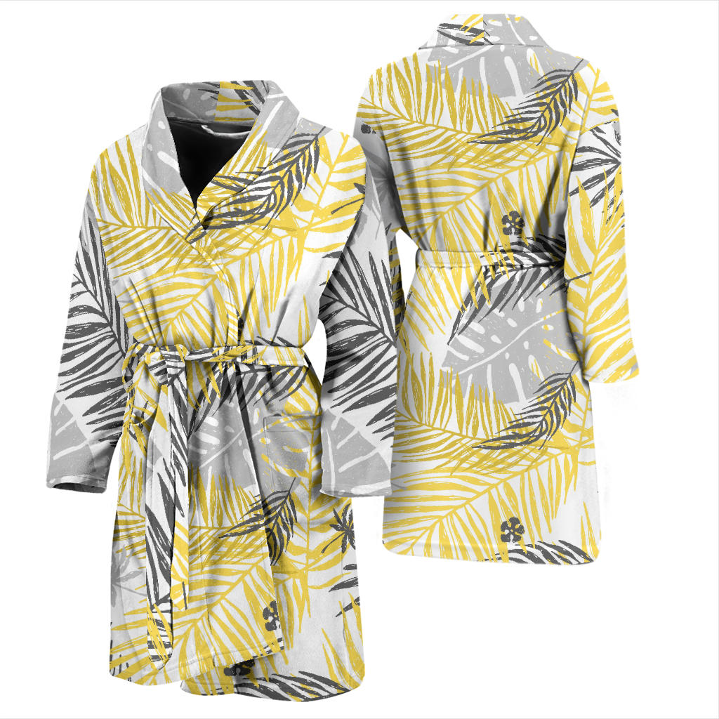 Palm Leaves Pattern Print Design PL012 Men Bathrobe