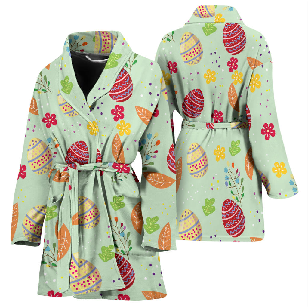 Easter Eggs Pattern Print Design RB07 Women Bathrobe