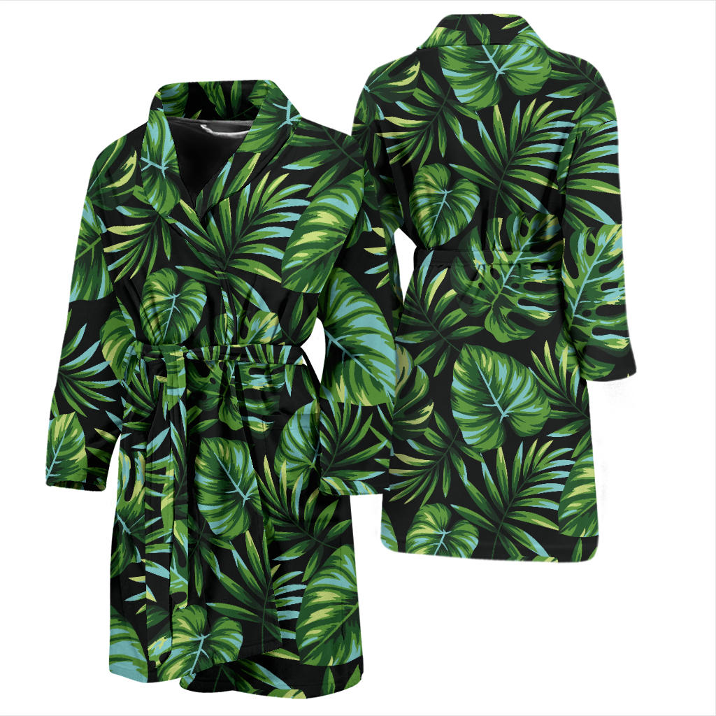 Palm Leaves Pattern Print Design PL013 Men Bathrobe