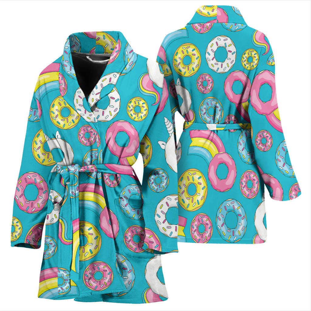 Donut Pattern Print Design DN013 Women Bathrobe