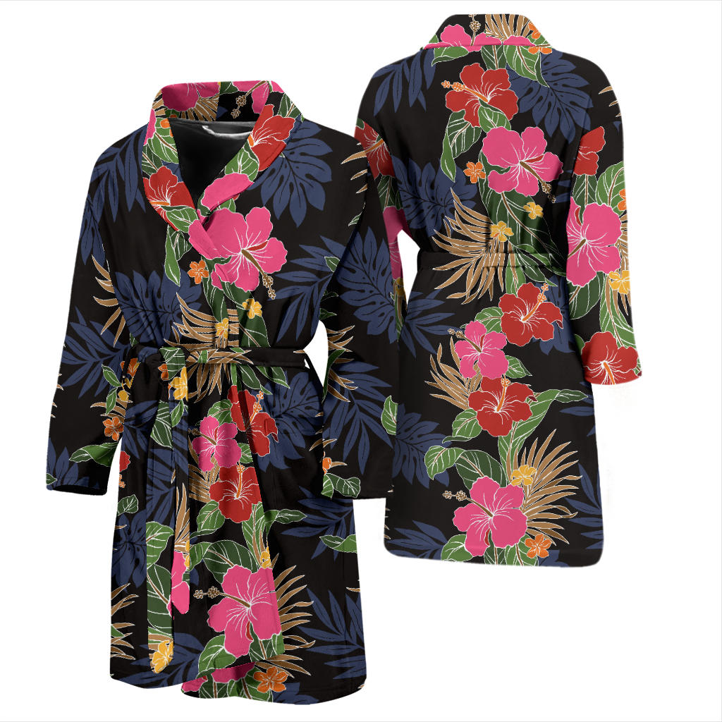 Hawaiian Themed Pattern Print Design H011 Men Bathrobe