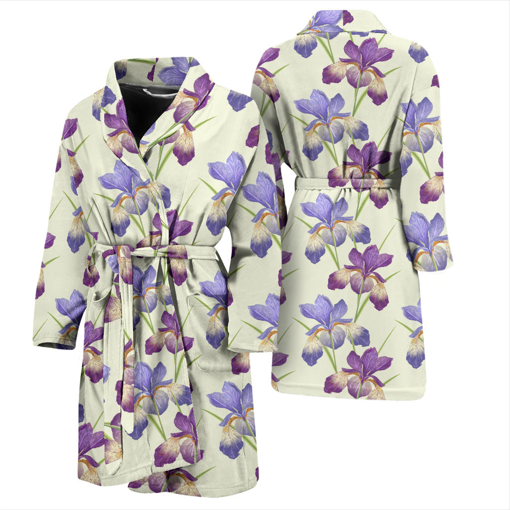 Iris Pattern Print Design IR08 Men Bathrobe
