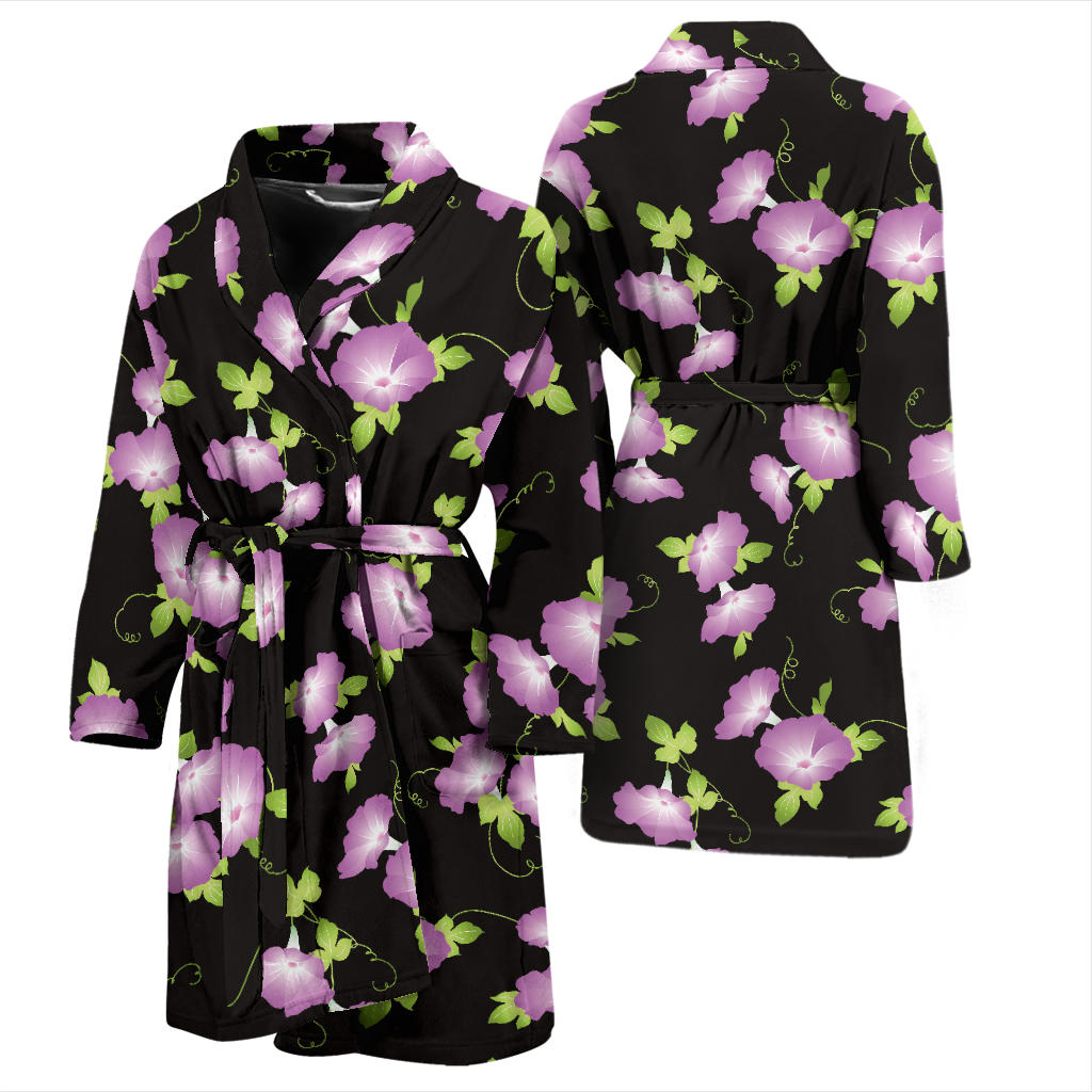 Morning Glory Pattern Print Design MG02 Men Bathrobe