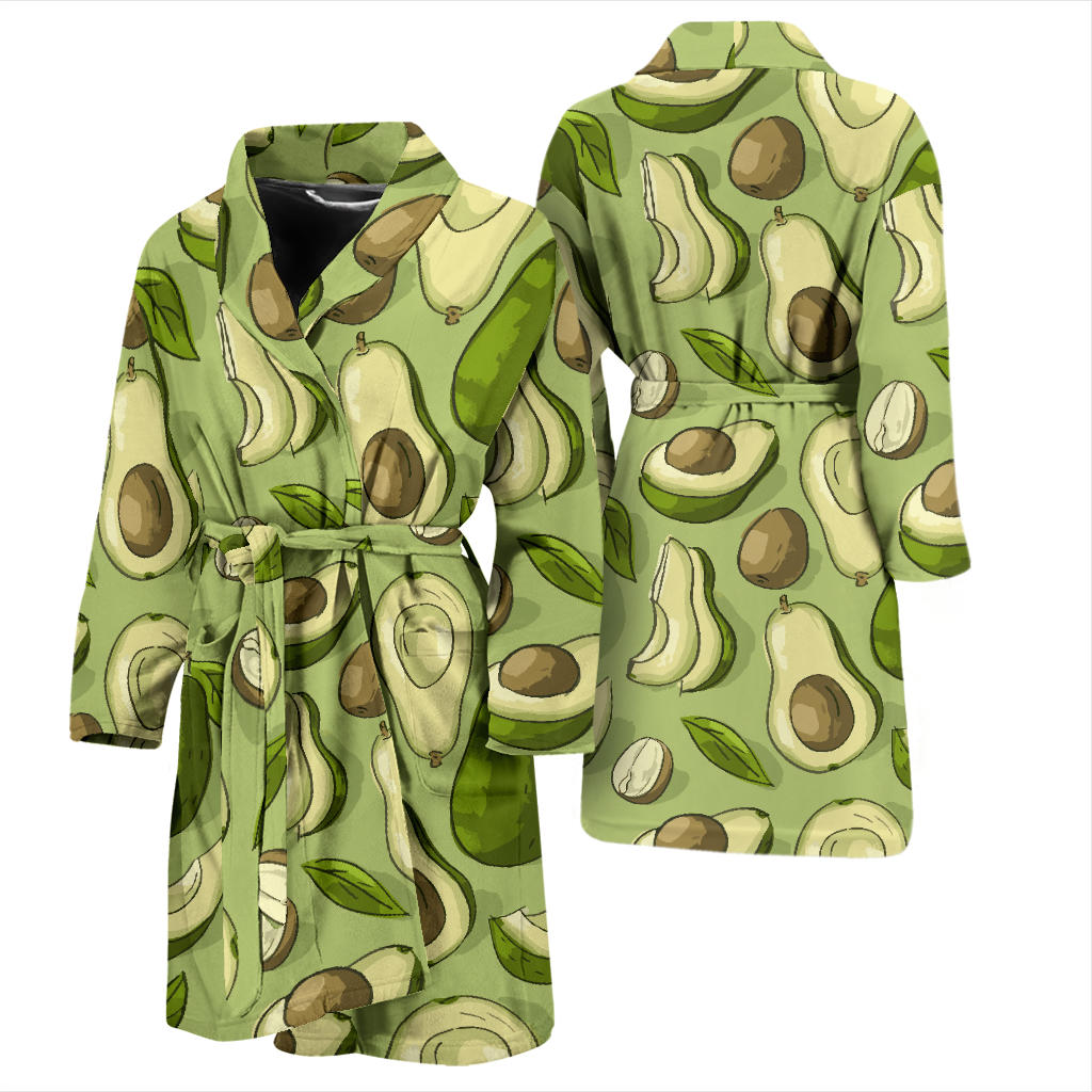 Avocado Pattern Print Design AC03 Men Bathrobe