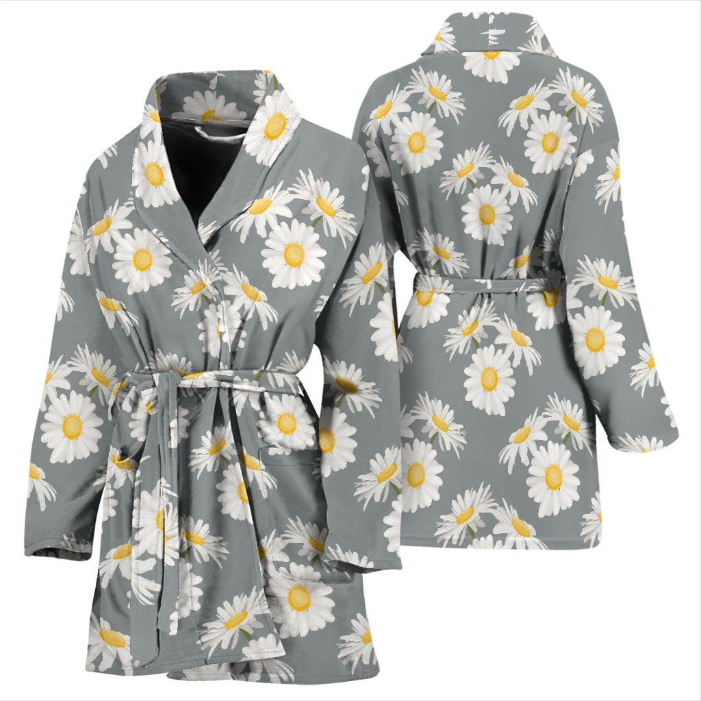 Daisy Pattern Print Design DS09 Women Bathrobe
