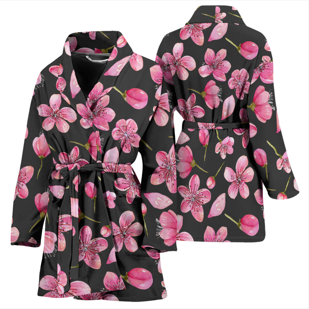 Apple Blossom Pattern Print Design AB03 Women Bathrobe