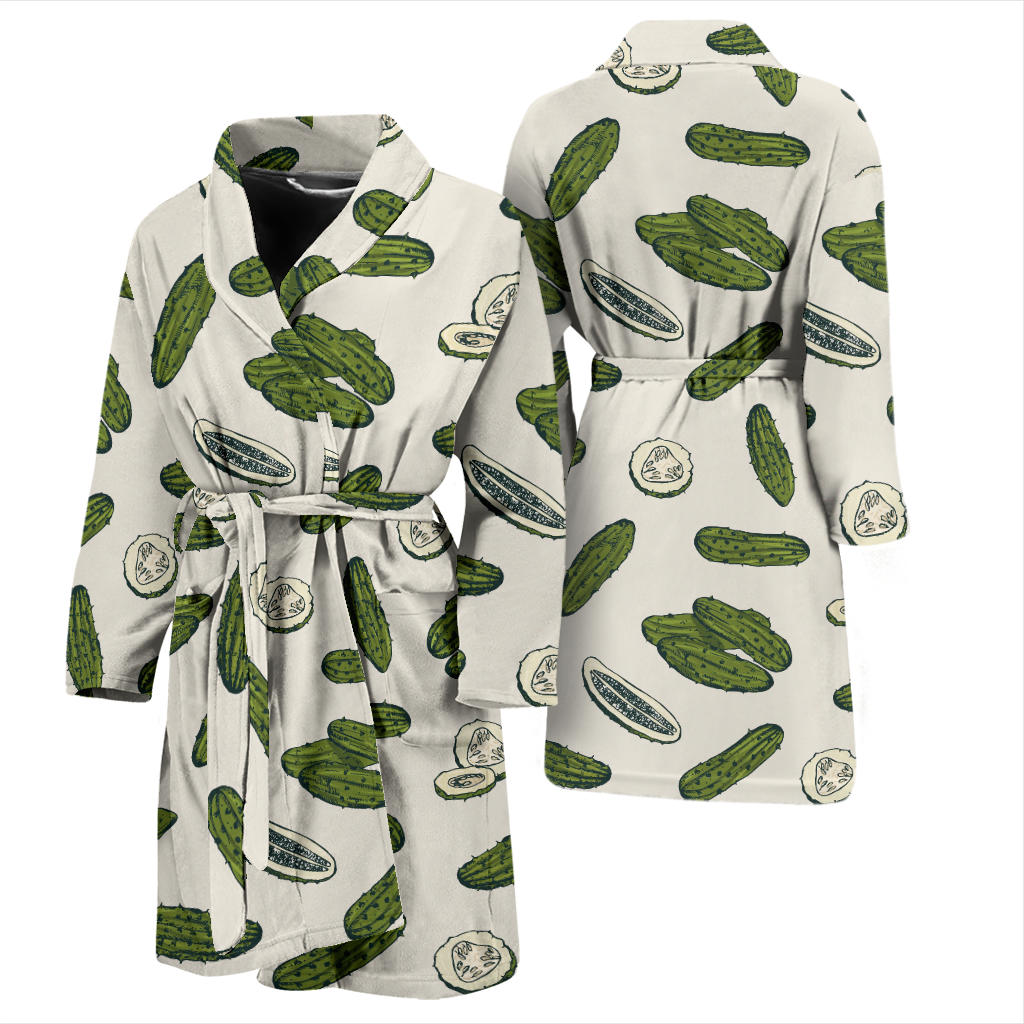 Cucumber Pattern Print Design CC05 Men Bathrobe