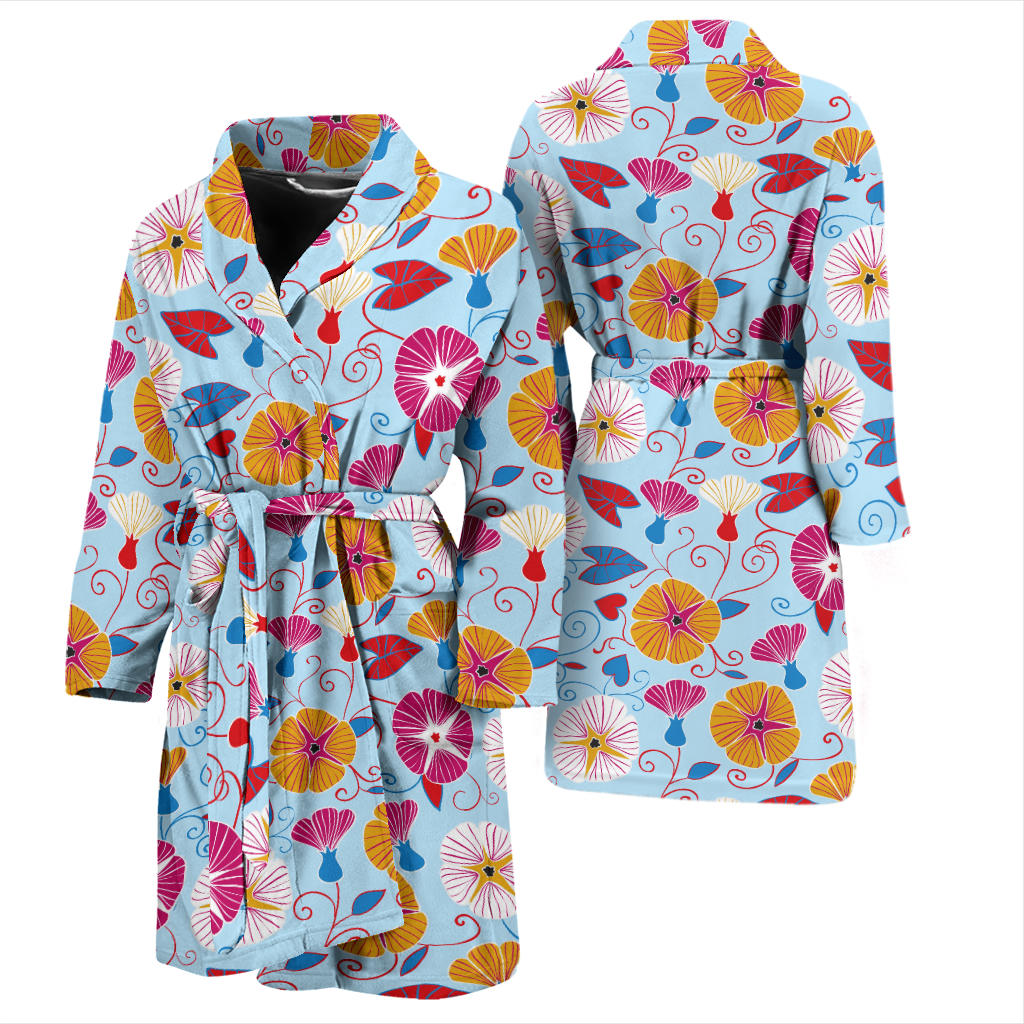 Morning Glory Pattern Print Design MG06 Men Bathrobe