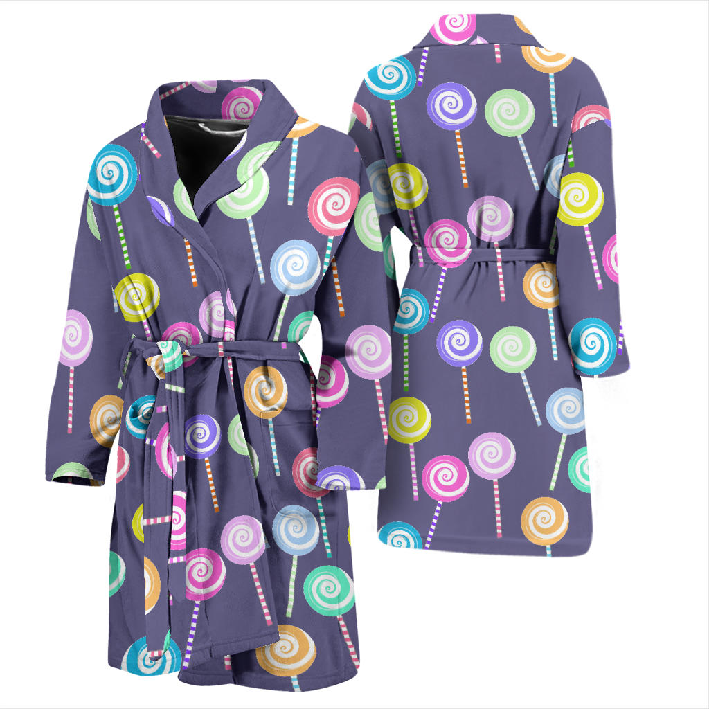 Lollipop Pattern Print Design LL03 Men Bathrobe