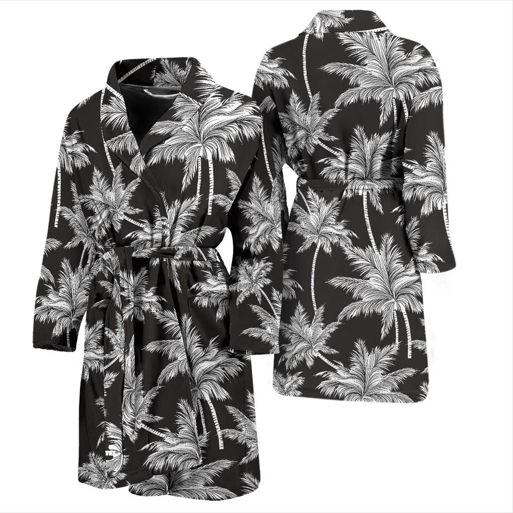 Palm Tree Pattern Print Design PT03 Men Bathrobe