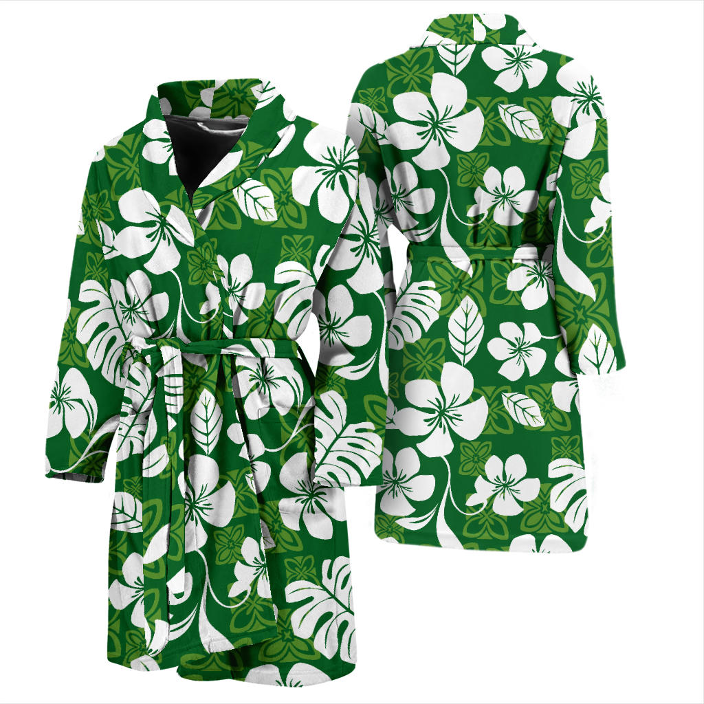 Hawaiian Themed Pattern Print Design H016 Men Bathrobe