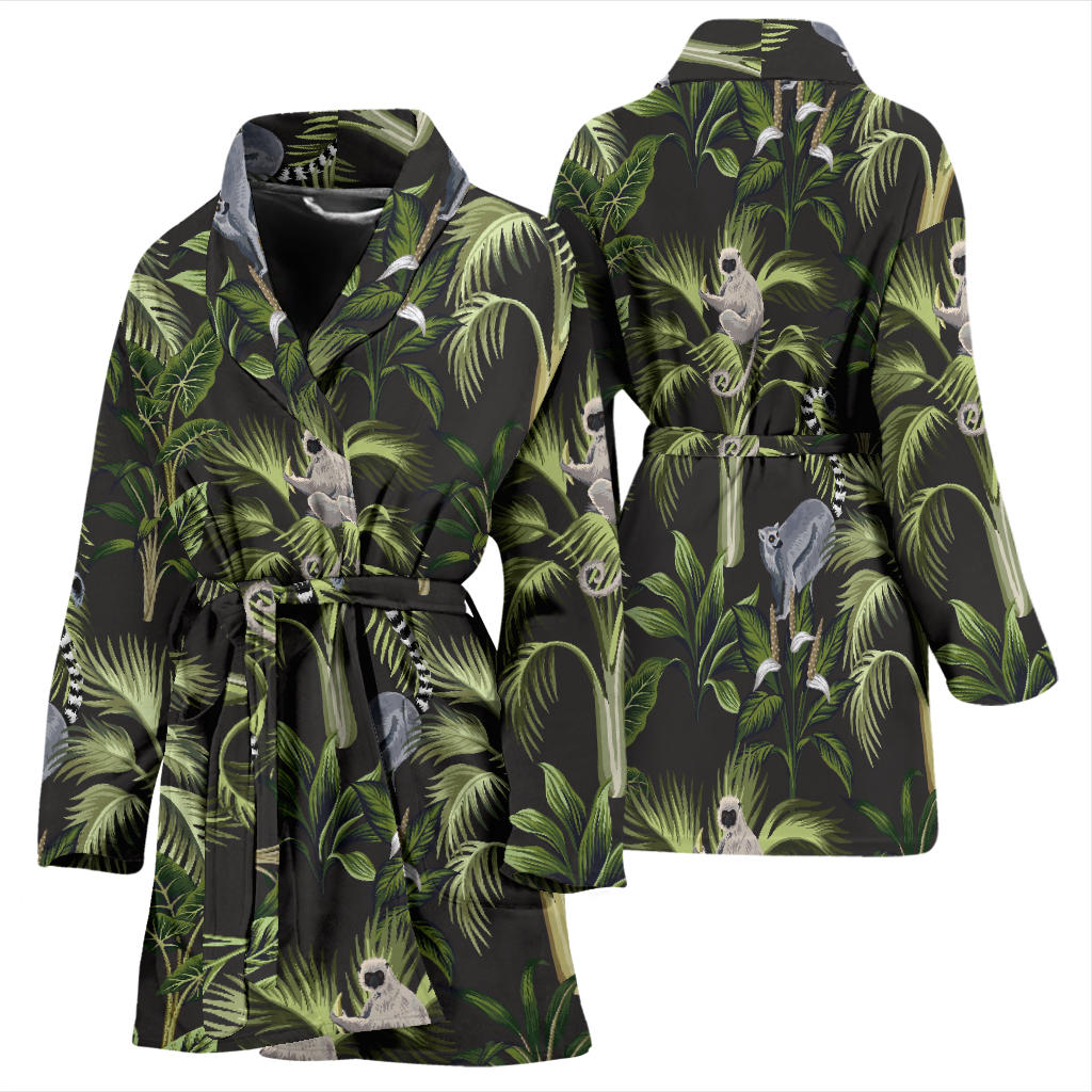Rainforest Pattern Print Design RF05 Women Bathrobe