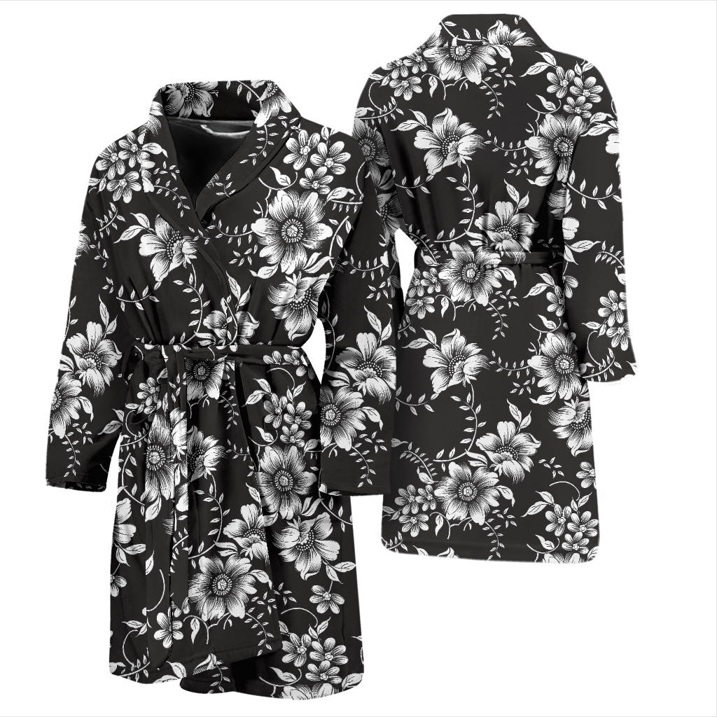 Gerberas Pattern Print Design GB02 Men Bathrobe