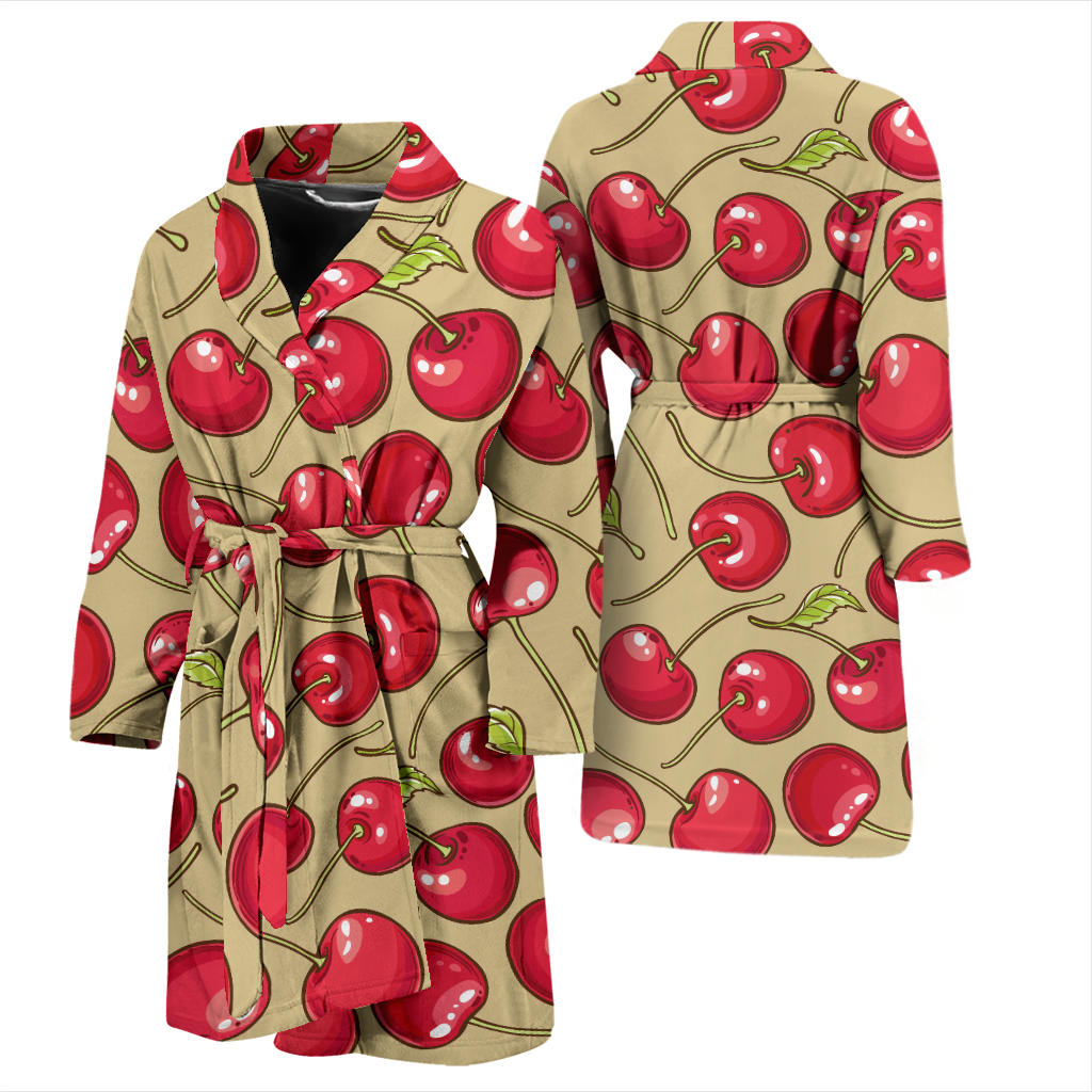 Cherry Pattern Print Design CH05 Men Bathrobe