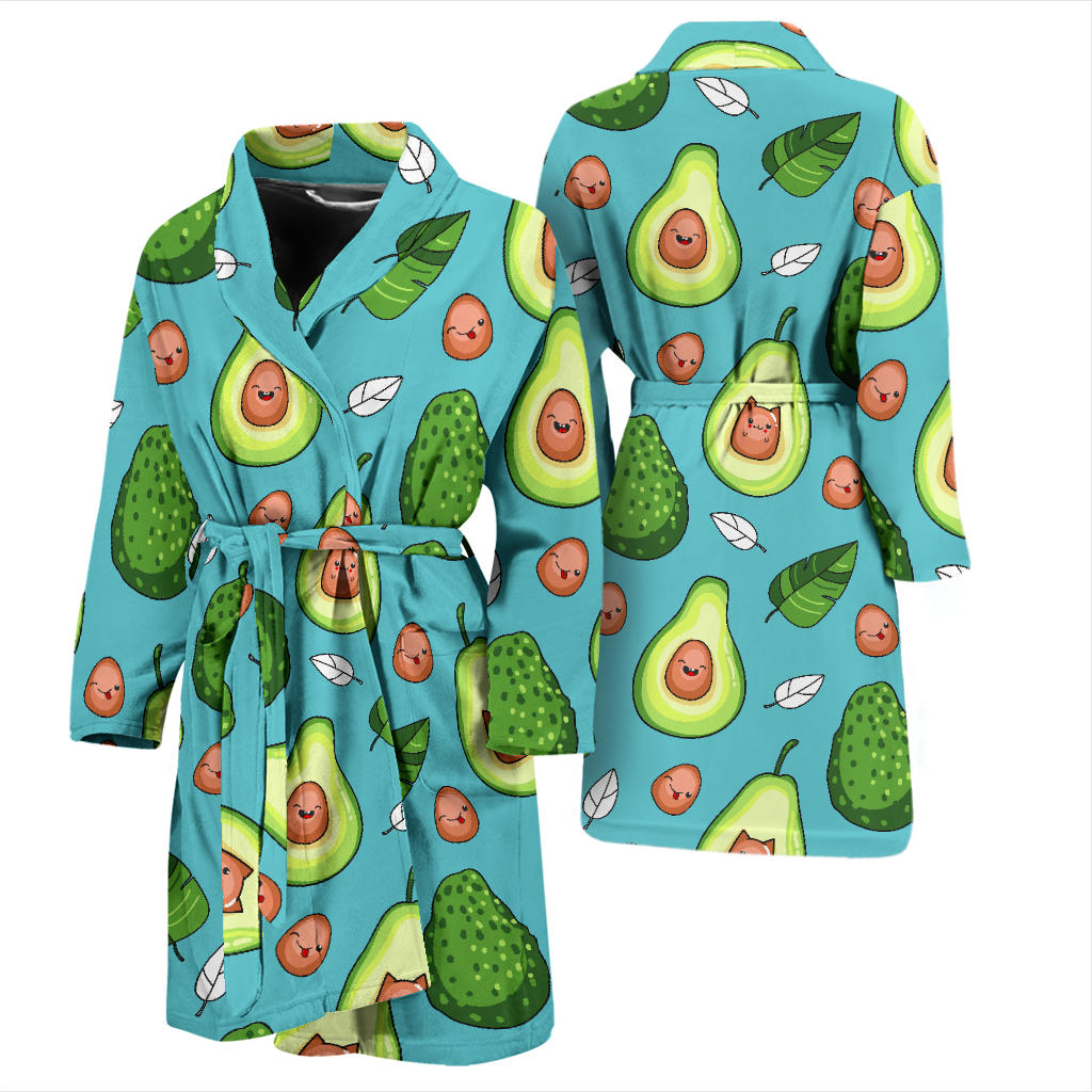 Avocado Pattern Print Design AC05 Men Bathrobe